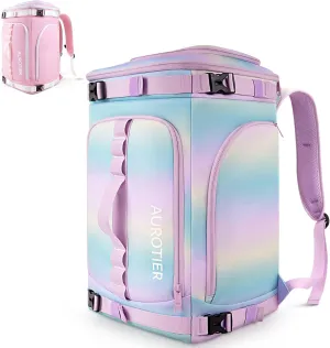 60L Ski Boot Bag Backpack with Helmet Compartment, Waterproof Ski Backpack for Gloves, Goggles, Skis Gear