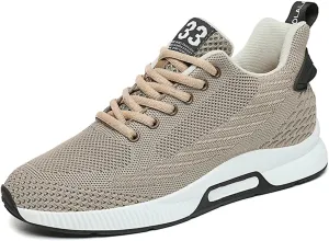 6cm Men's Elevator Shoes Men's Casual Mesh Trainers Lightweight Breathable Lace Up Sports Shoes with Hidden Lift Heel for Men Big Sneaker Slippers Men