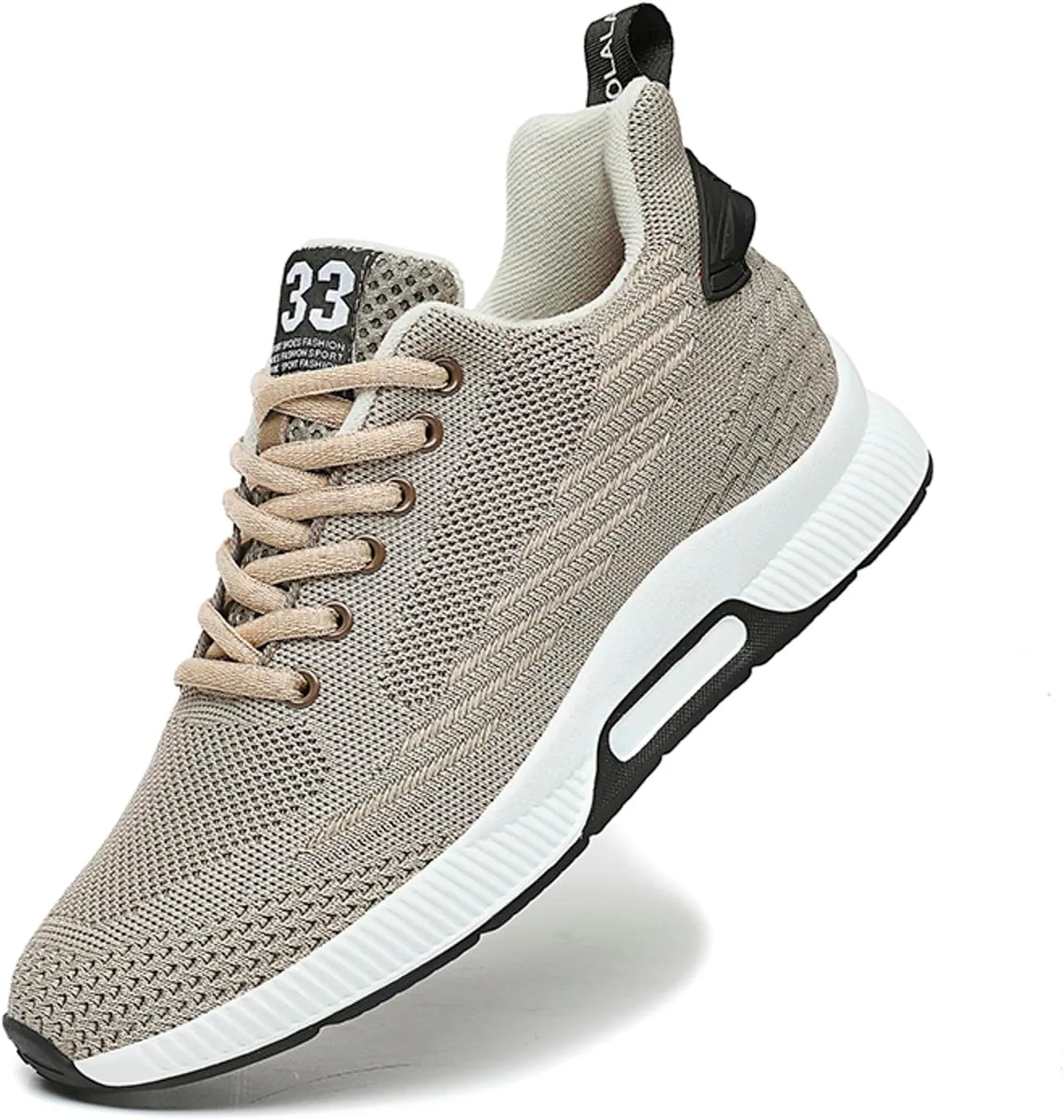 6cm Men's Elevator Shoes Men's Casual Mesh Trainers Lightweight Breathable Lace Up Sports Shoes with Hidden Lift Heel for Men Big Sneaker Slippers Men