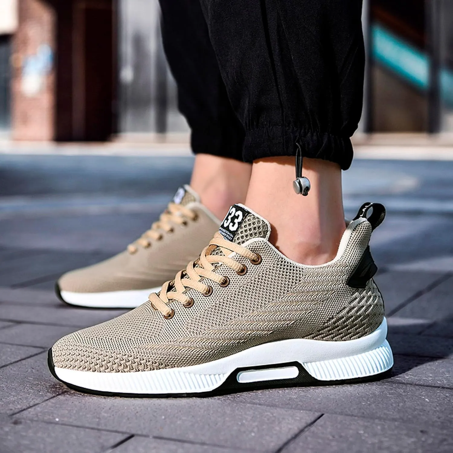 6cm Men's Elevator Shoes Men's Casual Mesh Trainers Lightweight Breathable Lace Up Sports Shoes with Hidden Lift Heel for Men Big Sneaker Slippers Men