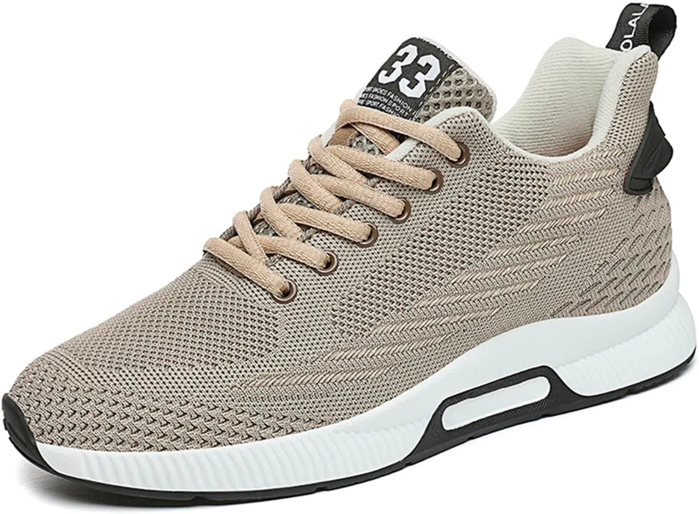 6cm Men's Elevator Shoes Men's Casual Mesh Trainers Lightweight Breathable Lace Up Sports Shoes with Hidden Lift Heel for Men Big Sneaker Slippers Men
