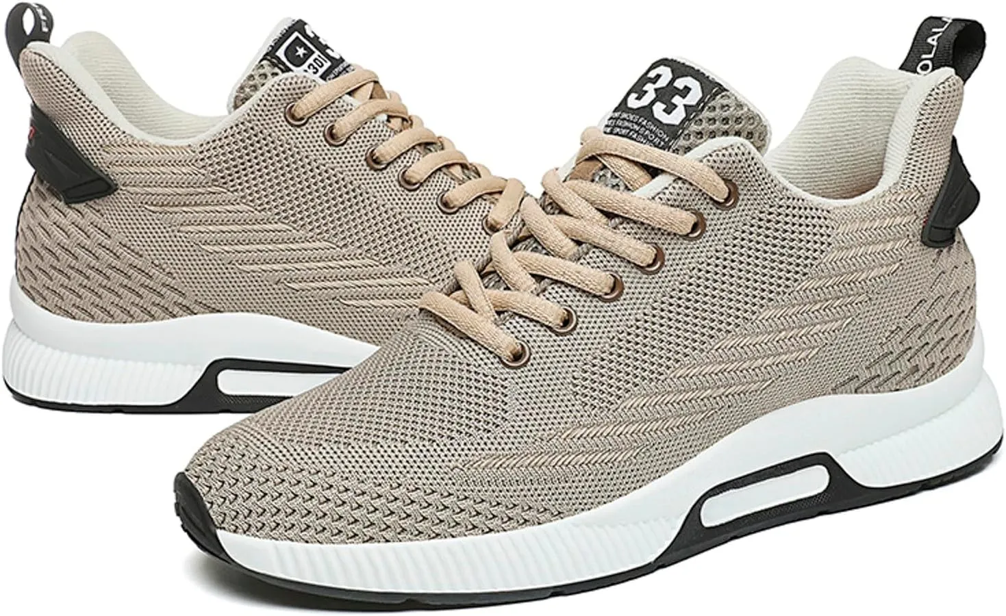 6cm Men's Elevator Shoes Men's Casual Mesh Trainers Lightweight Breathable Lace Up Sports Shoes with Hidden Lift Heel for Men Big Sneaker Slippers Men