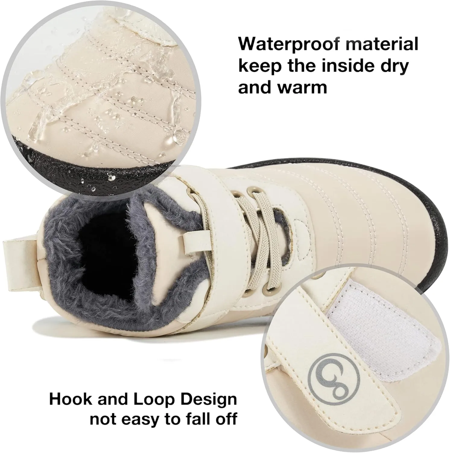 Ablanczoom Boys Girls Winter Snow Boots - Comfortable Warm Fur Lined Toddler Boot Outdoor Waterproof Slip On Walking Ankle Booties For Little Kid