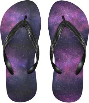 ALAZA Universe Stars Nebula Galaxy Flip Flops for Women Fashion Beach Slippers Comfort Mens Flip Flops Non-Slip Rubber Shower Slippers Sandal for Hotel Travel Sport,XS