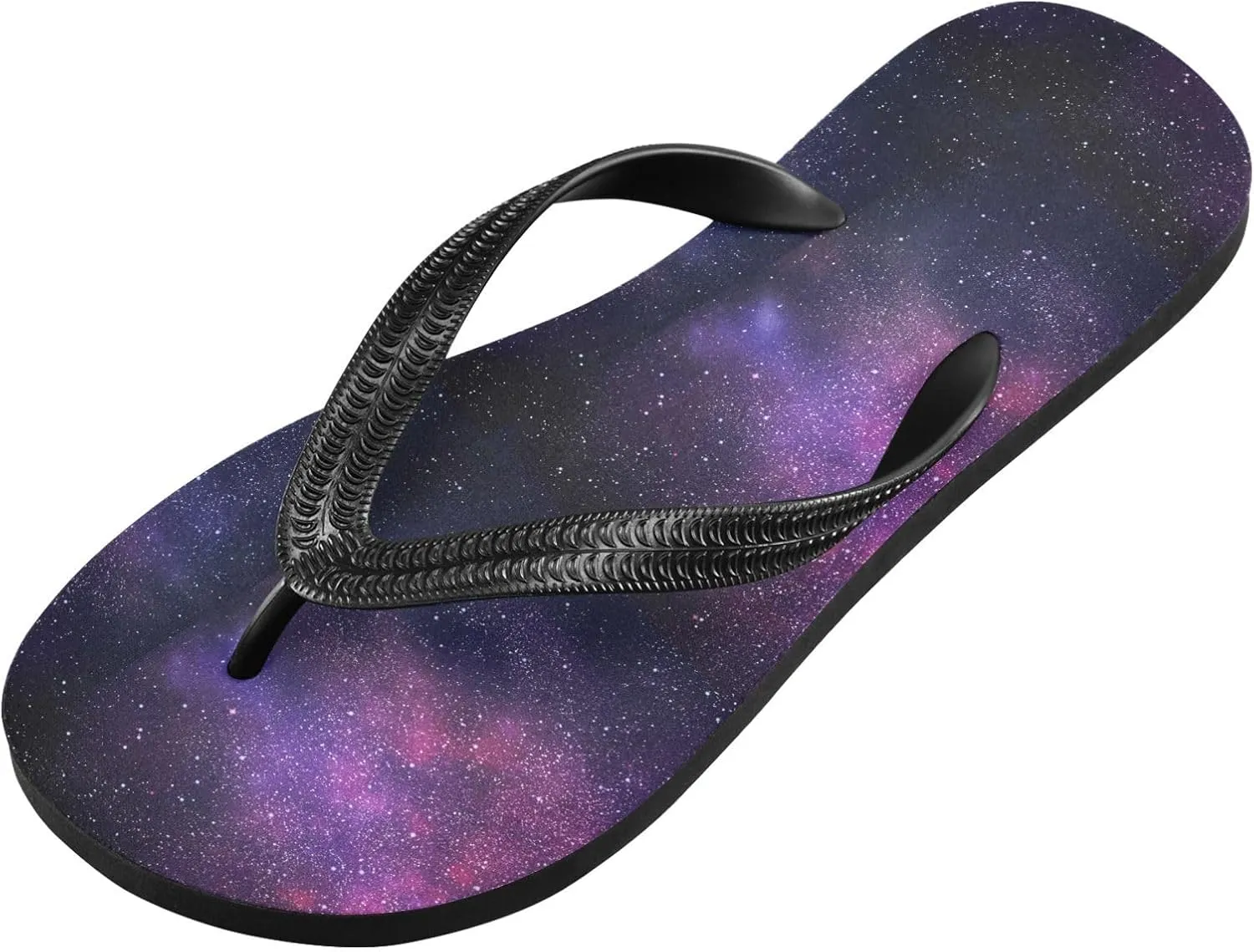 ALAZA Universe Stars Nebula Galaxy Flip Flops for Women Fashion Beach Slippers Comfort Mens Flip Flops Non-Slip Rubber Shower Slippers Sandal for Hotel Travel Sport,XS