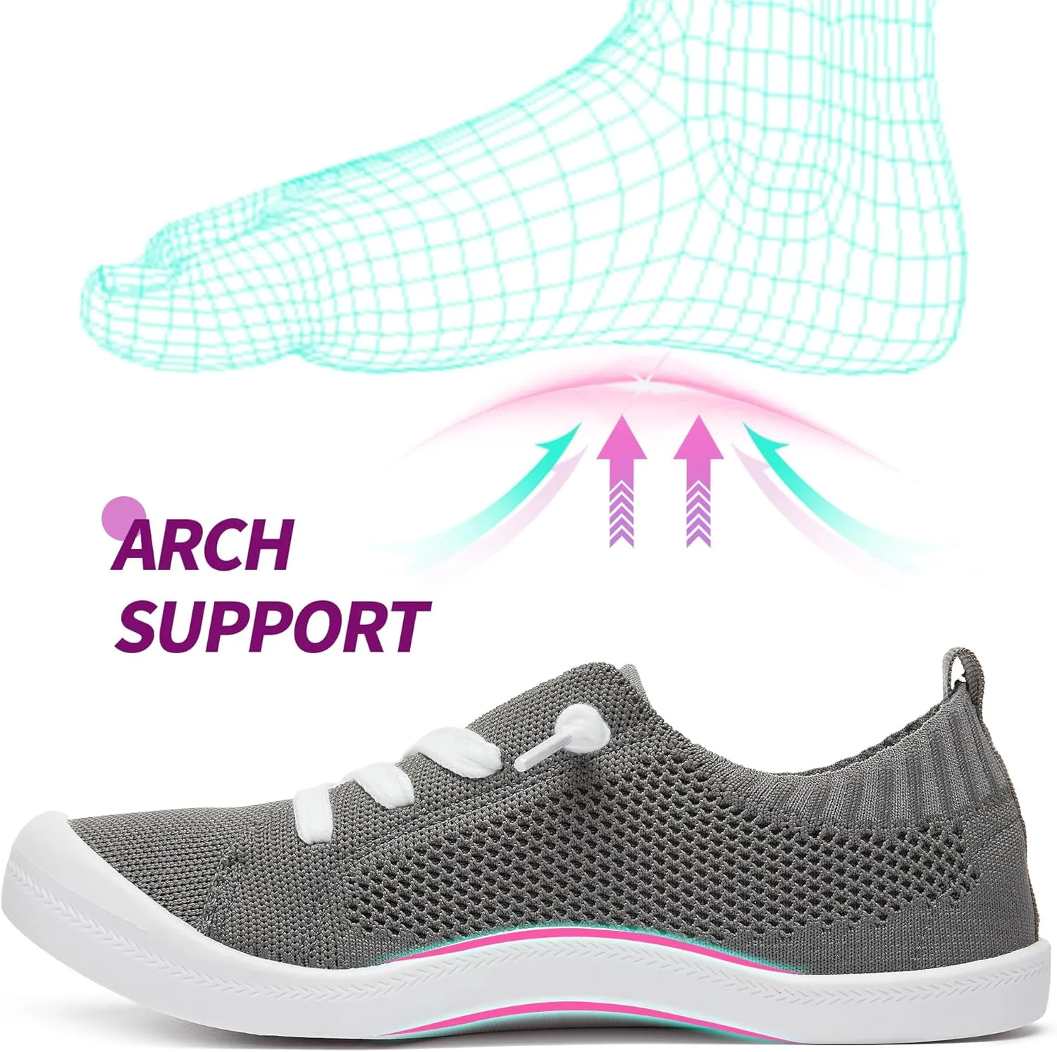 ALTOCIS Women's Knit Slip On Sneakers Ladies Elastic Low Top Flats Lightweight Breathe Mesh Fashion Sneakers Cute Flying Woven Loafers
