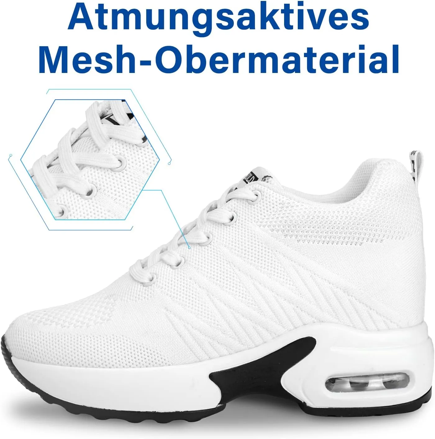 AONEGOLD Women's Wedge Sneakers Inner Heightening Walking Shoes Fashion Breathable Lightweight Air Cushion Casual Sneakers