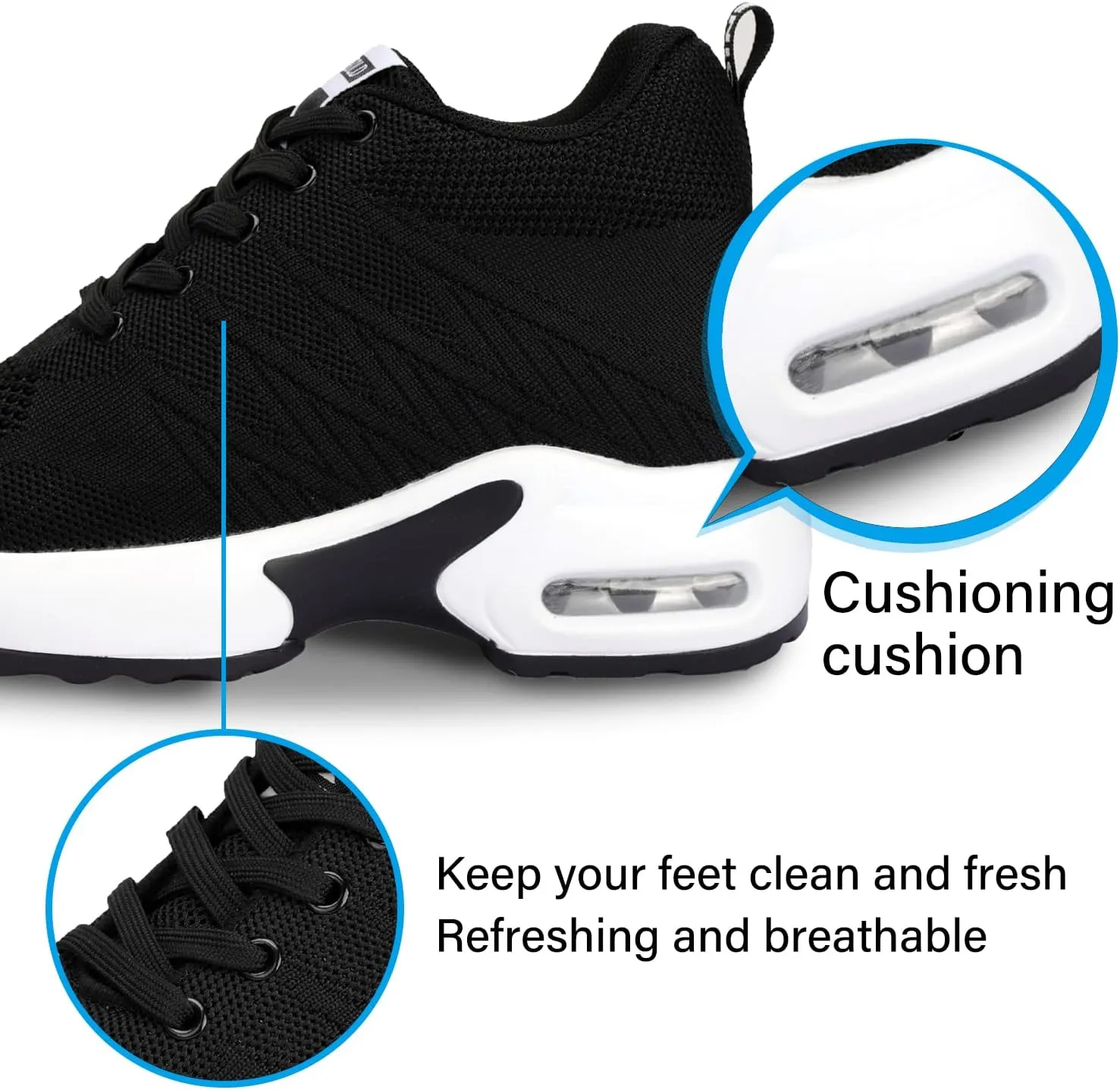 AONEGOLD Women's Wedge Sneakers Inner Heightening Walking Shoes Fashion Breathable Lightweight Air Cushion Casual Sneakers