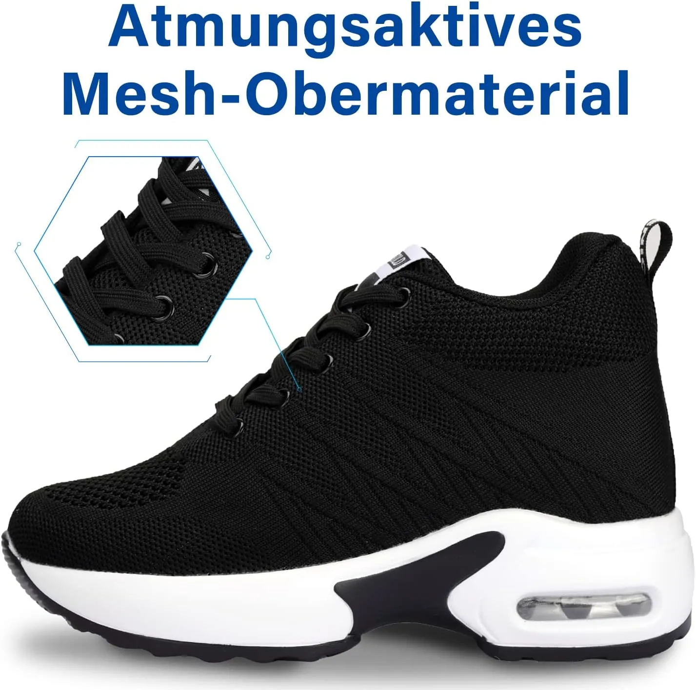 AONEGOLD Women's Wedge Sneakers Inner Heightening Walking Shoes Fashion Breathable Lightweight Air Cushion Casual Sneakers