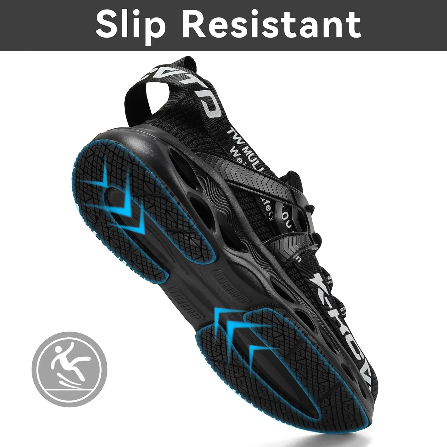 ARISIC Steel Toe Shoes for Men Women Non Slip Work Shoes Lightweight Waterproof Slip on Sneakers Women Kitchen Chef Slip Resistant Food Service