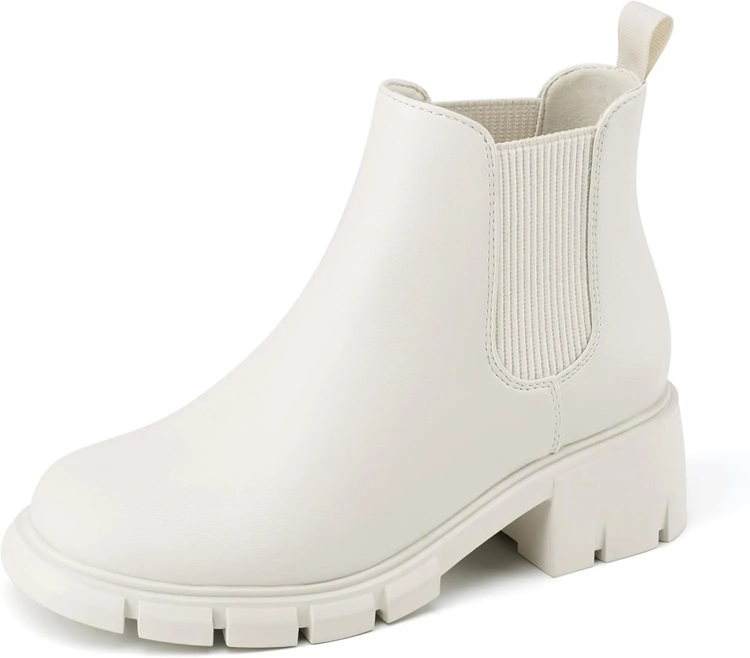 Athlefit Girls Ankle Boots Kids Comfortable Slip on Lug Sole Chelsea Booties for Toddler Little Kid Big Kids