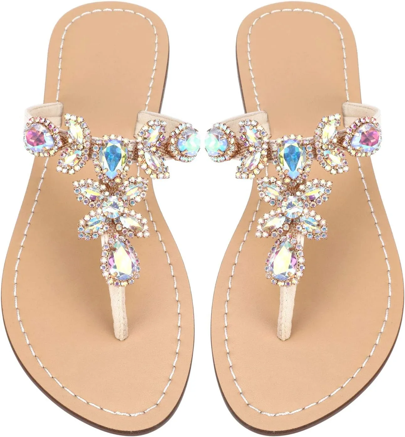 Available in 13 Colors,Rhinestone Sandals,Women's Flat Sandals,Flip Flop,Jeweled Sandals