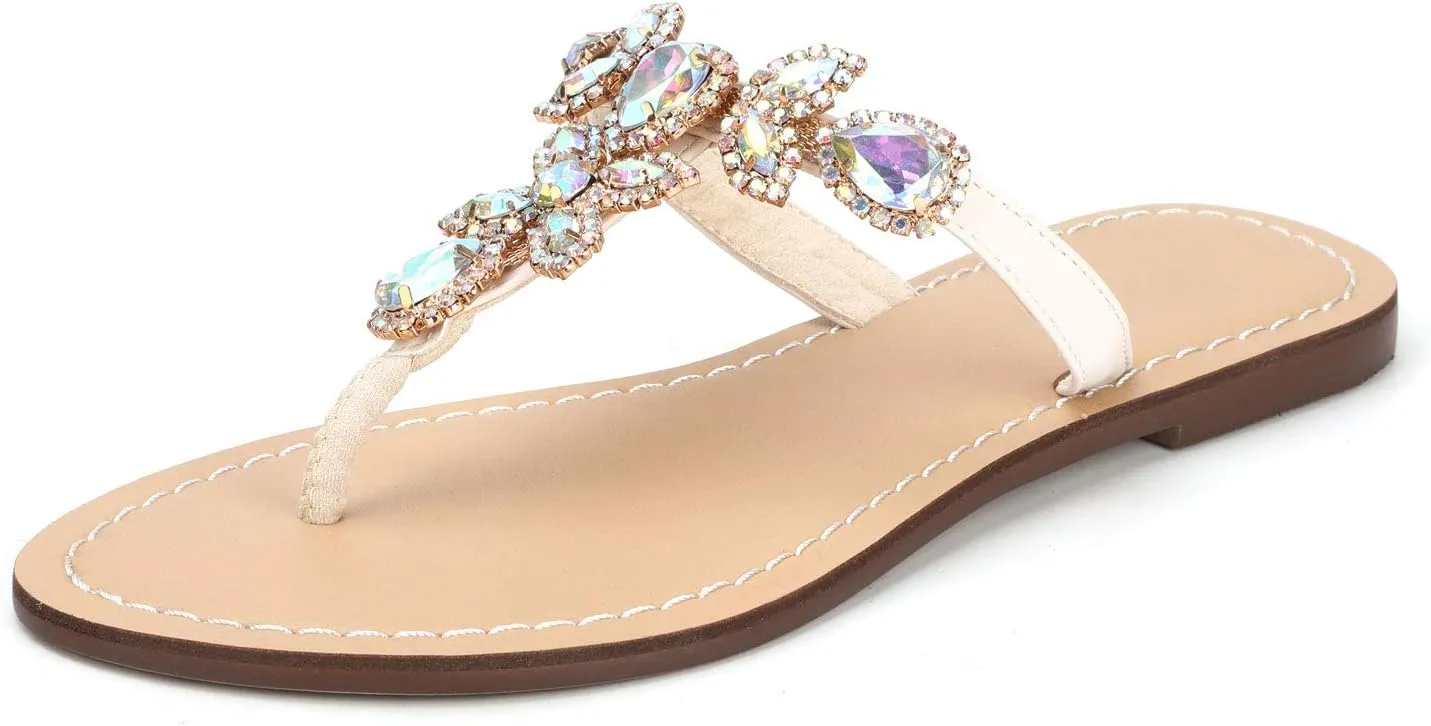 Available in 13 Colors,Rhinestone Sandals,Women's Flat Sandals,Flip Flop,Jeweled Sandals
