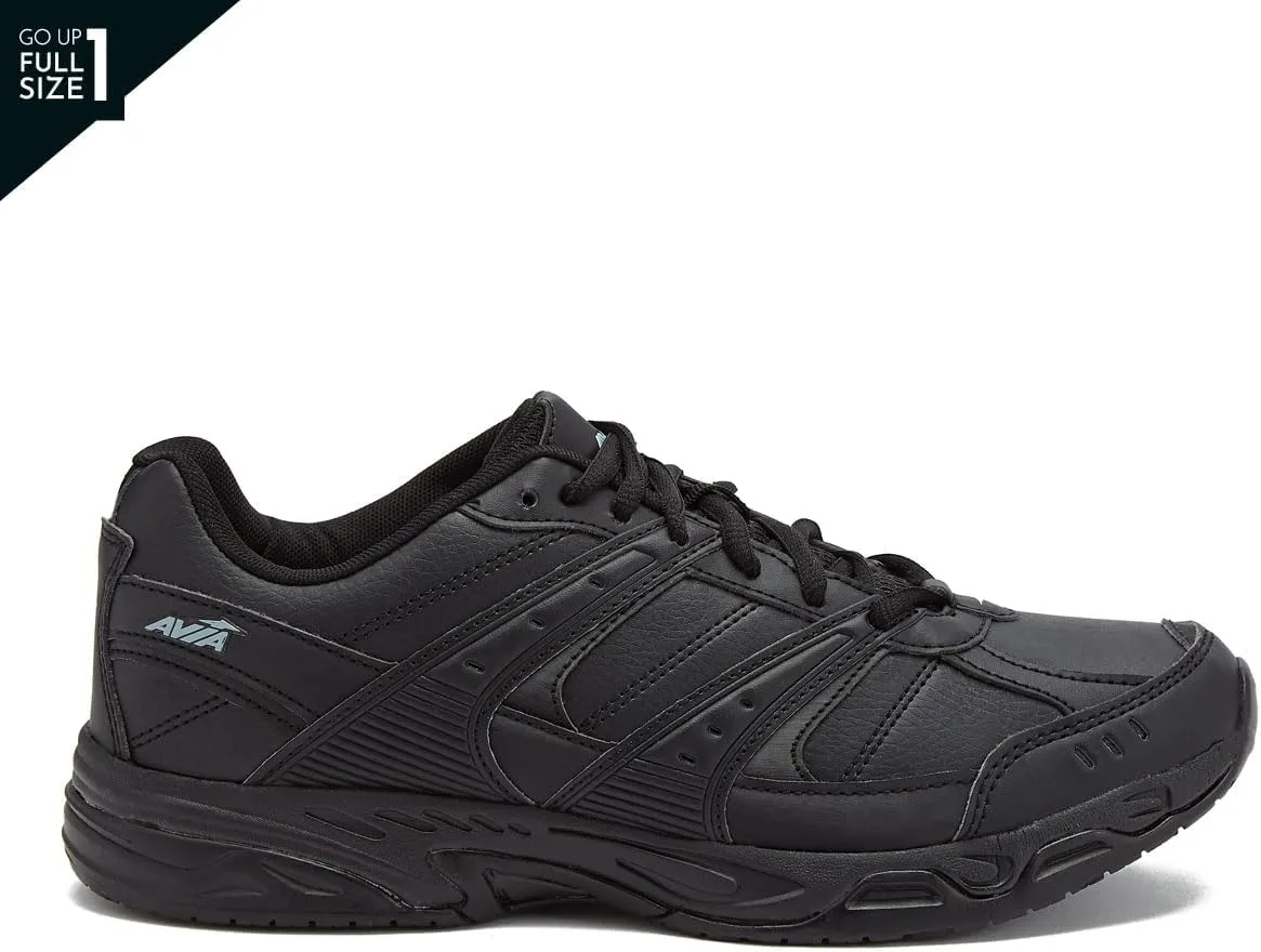 Avia Avi-Union II Non Slip Shoes for Women - Lace Up Comfort Women's Work or Walking Sneakers, Medium or Wide, Black or White