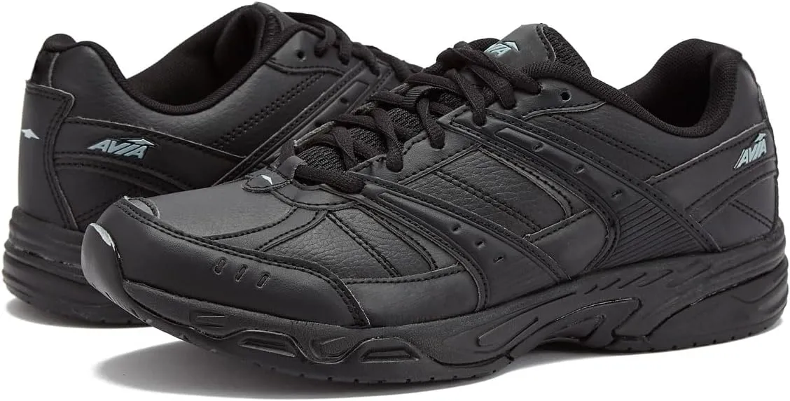 Avia Avi-Union II Non Slip Shoes for Women - Lace Up Comfort Women's Work or Walking Sneakers, Medium or Wide, Black or White