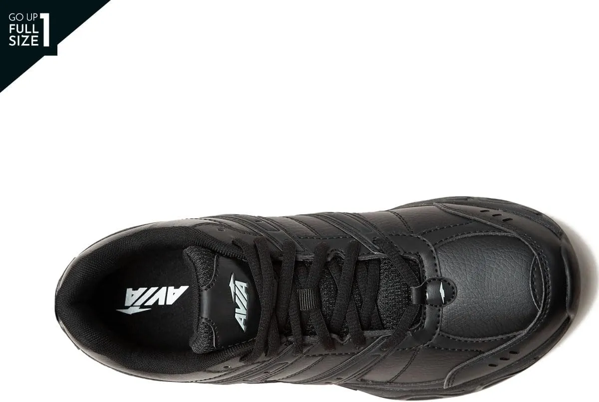 Avia Avi-Union II Non Slip Shoes for Women - Lace Up Comfort Women's Work or Walking Sneakers, Medium or Wide, Black or White