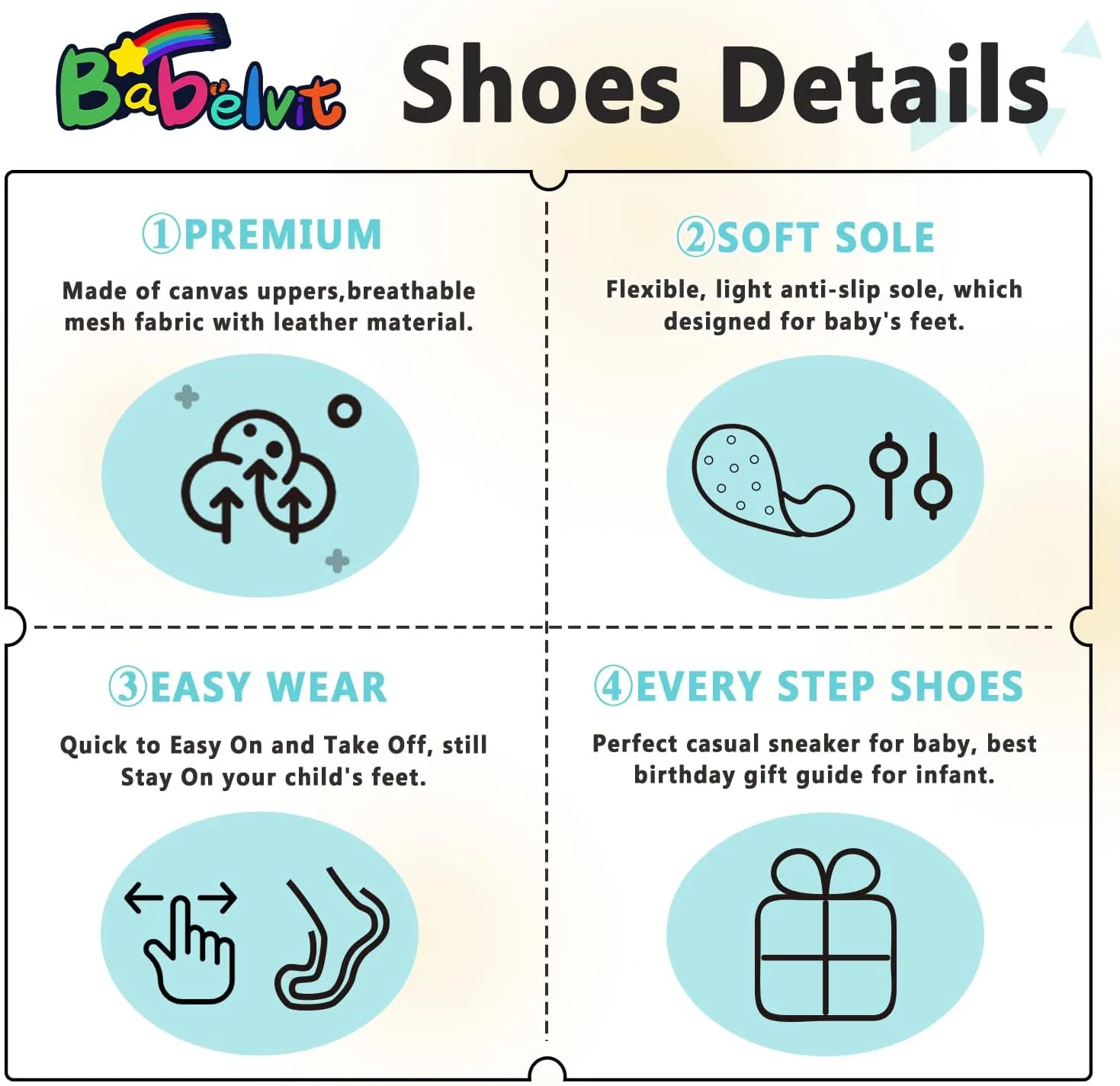 Babelvit Baby Boy Girl Soft Sole Canvas Sneakers Sparkle High Top Lace Up Infant Unisex Ankle Shoes Boots Toddler Newborn Prewalker First Baby Walking Crib Shoes