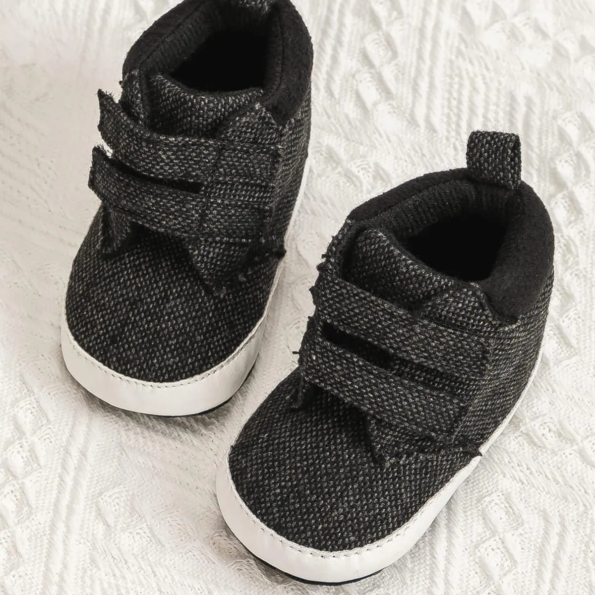 Babelvit Baby Boy Girl Soft Sole Canvas Sneakers Sparkle High Top Lace Up Infant Unisex Ankle Shoes Boots Toddler Newborn Prewalker First Baby Walking Crib Shoes