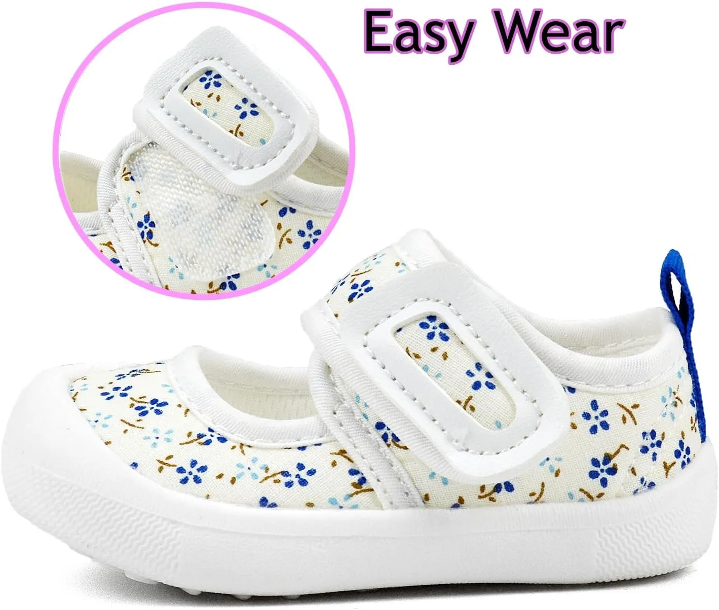 Baby Girl Canvas Sneakers Toddler Girl Mary Jane Flats Non-Slip Casual School Uniform Loafers Dress Shoe
