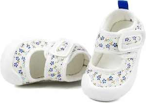 Baby Girl Canvas Sneakers Toddler Girl Mary Jane Flats Non-Slip Casual School Uniform Loafers Dress Shoe