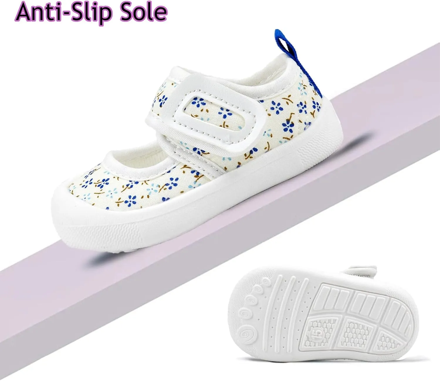 Baby Girl Canvas Sneakers Toddler Girl Mary Jane Flats Non-Slip Casual School Uniform Loafers Dress Shoe