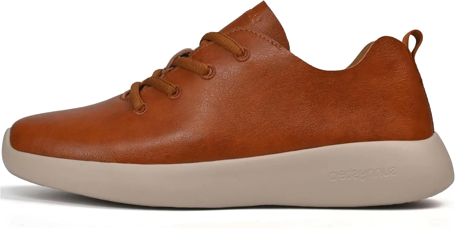 Balance Runner Comfortable Leather Sneakers for Women and Men, Non-Slip Arch Support Walking Shoes, Casual and Work Shoes for Women, Fashion Sneakers for Office, Black, White, Tan Running Shoes and Casual Shoes for All day