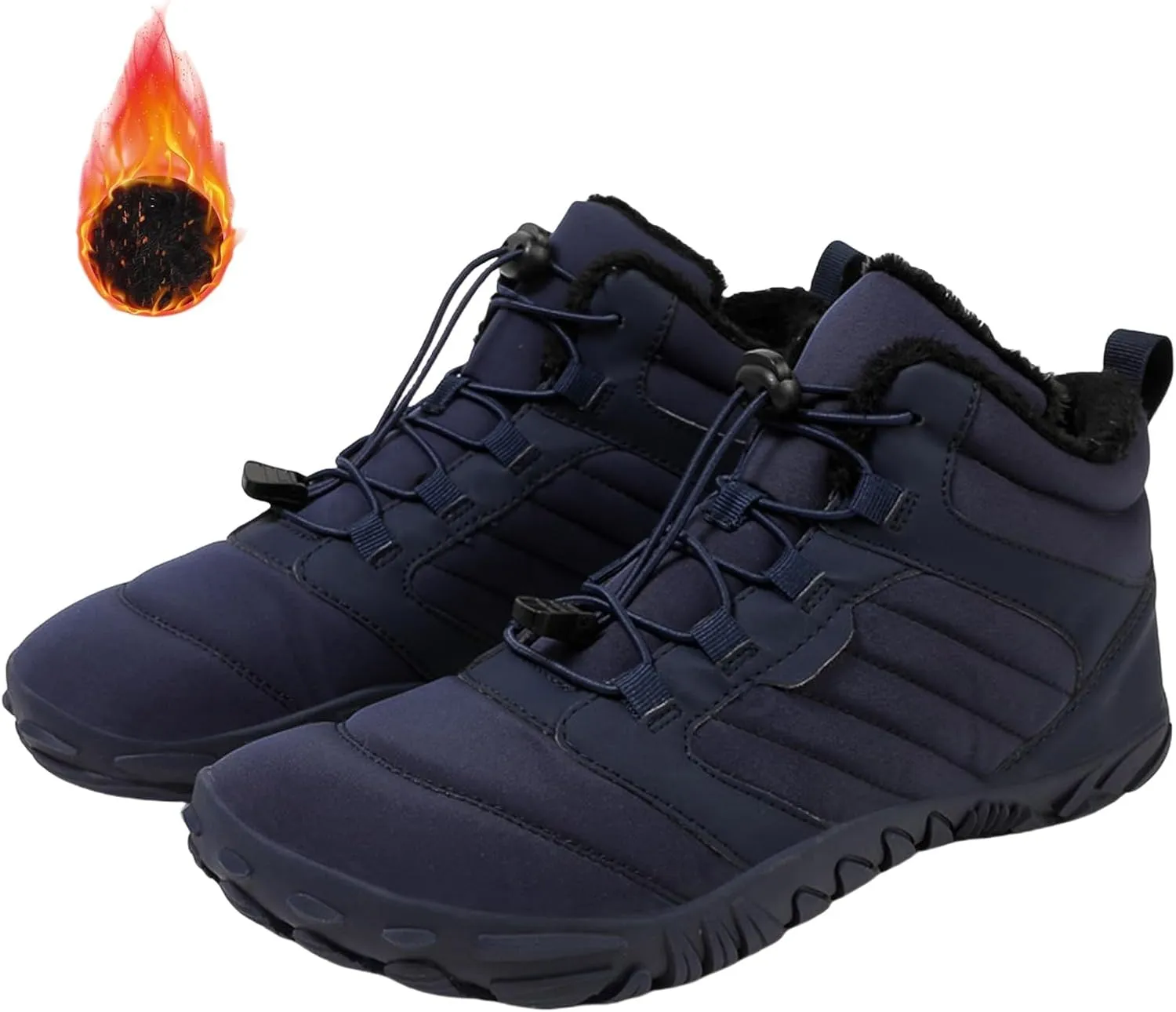 Barefoot Hiking Boots Women Waterproof Winter Barefoot Boots Insulated Warm Walking Hiking Boots for Women Trail Running Healthy Non-Slip Drop Zero Sole Wide Toe Box Comfortable Sneakers