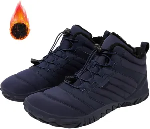 Barefoot Hiking Boots Women Waterproof Winter Barefoot Boots Insulated Warm Walking Hiking Boots for Women Trail Running Healthy Non-Slip Drop Zero Sole Wide Toe Box Comfortable Sneakers