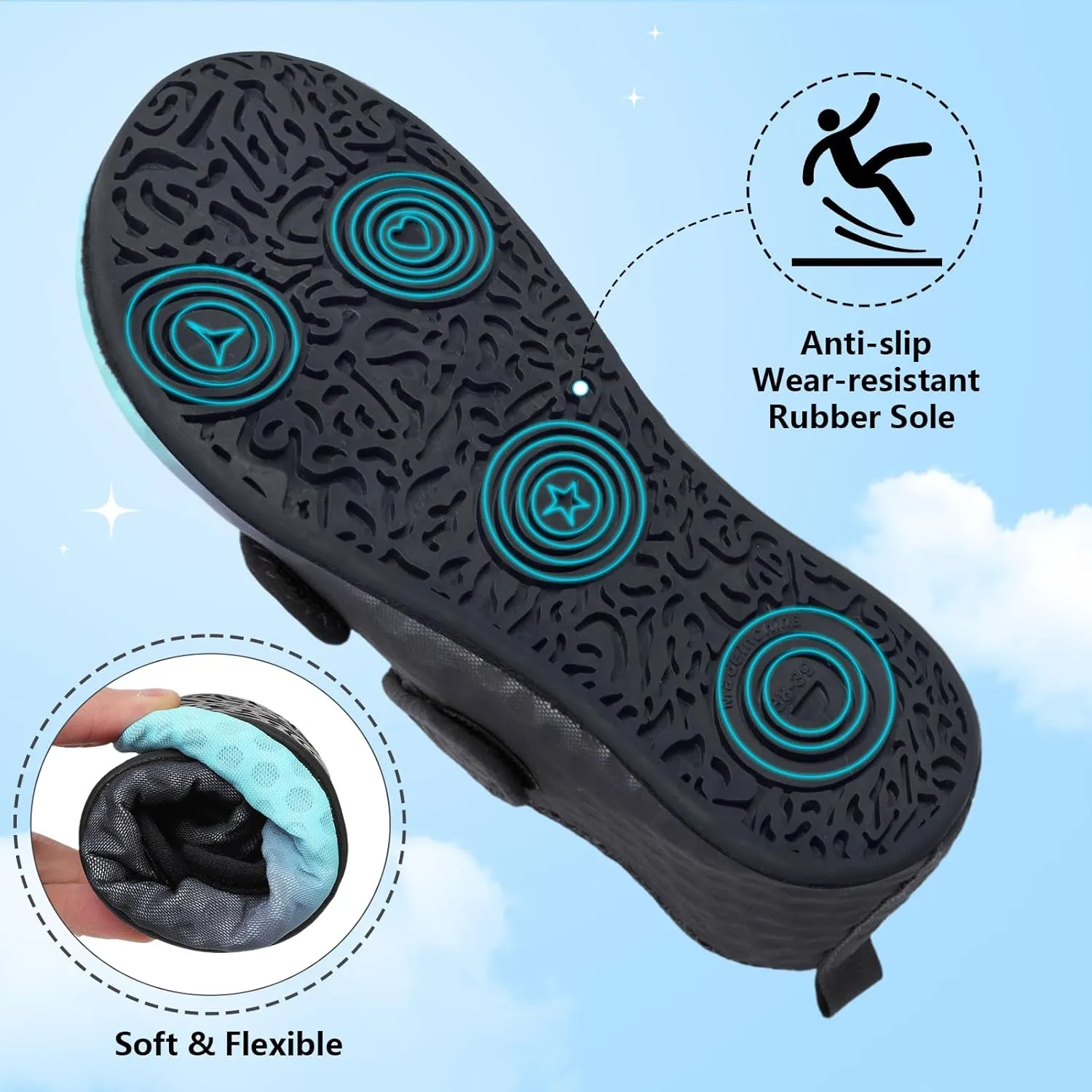 BARERUN Water Shoes Women Men Quick Dry Barefoot Beach Walking Kayaking Surfing Yoga Shoes Adjustable Wide Minimalist Sandals Slippers Indoor/Outdoor