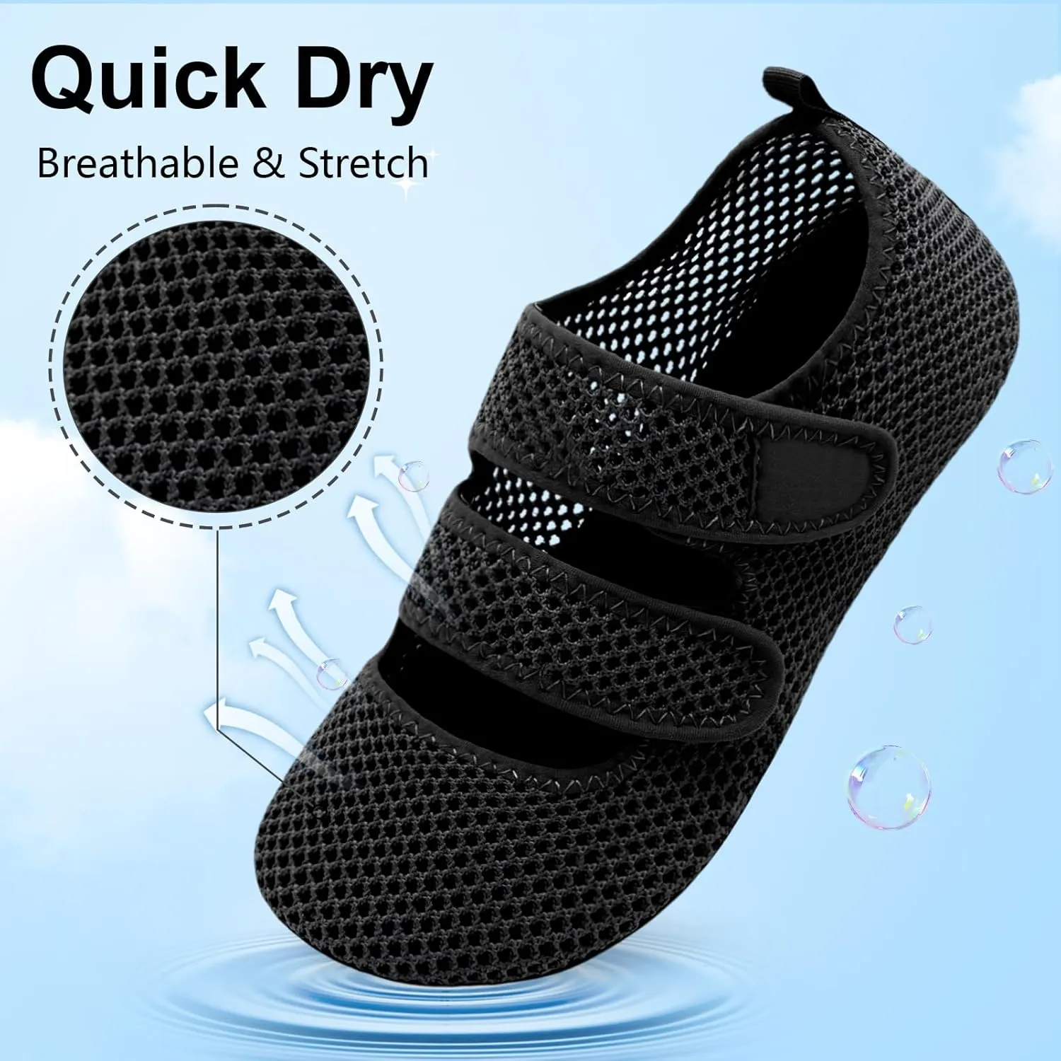 BARERUN Water Shoes Women Men Quick Dry Barefoot Beach Walking Kayaking Surfing Yoga Shoes Adjustable Wide Minimalist Sandals Slippers Indoor/Outdoor