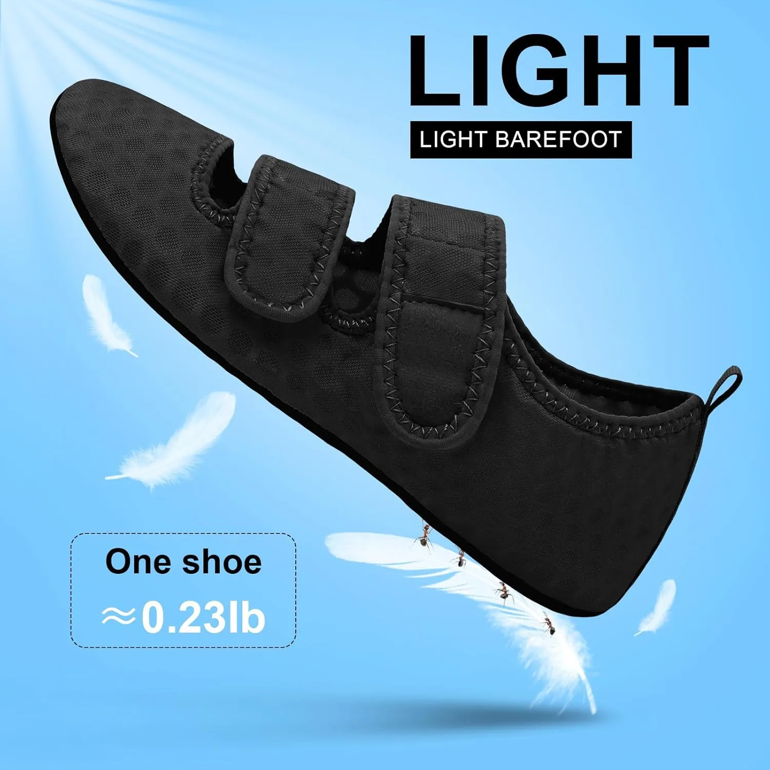BARERUN Water Shoes Women Men Quick Dry Barefoot Beach Walking Kayaking Surfing Yoga Shoes Adjustable Wide Minimalist Sandals Slippers Indoor/Outdoor