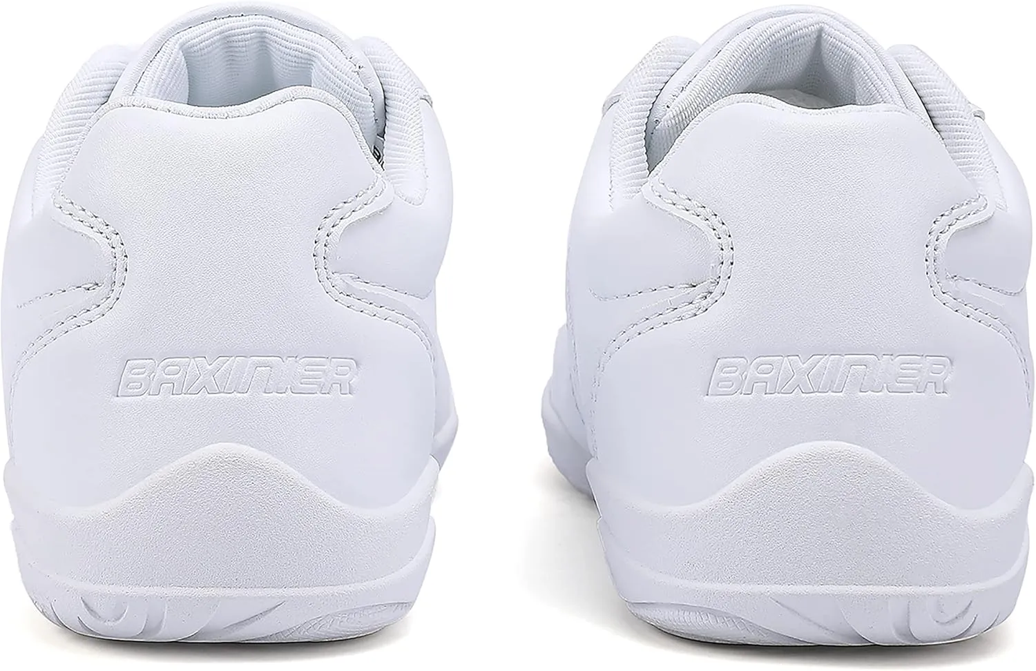 BAXINIER Youth Girls White Cheerleading Dancing Shoes Athletic Training Tennis Walking Breathable Competition Cheer Sneakers
