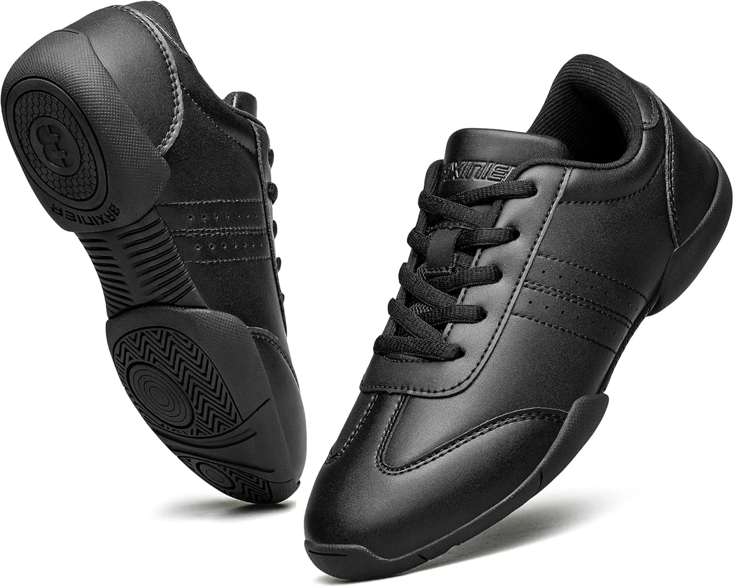 BAXINIER Youth Girls White Cheerleading Dancing Shoes Athletic Training Tennis Walking Breathable Competition Cheer Sneakers