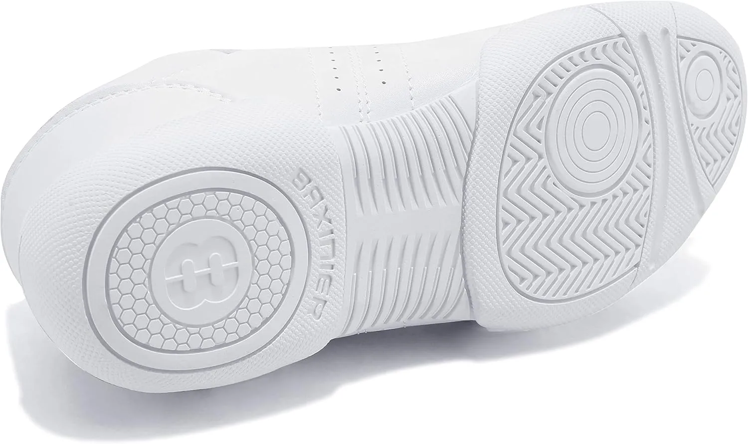 BAXINIER Youth Girls White Cheerleading Dancing Shoes Athletic Training Tennis Walking Breathable Competition Cheer Sneakers