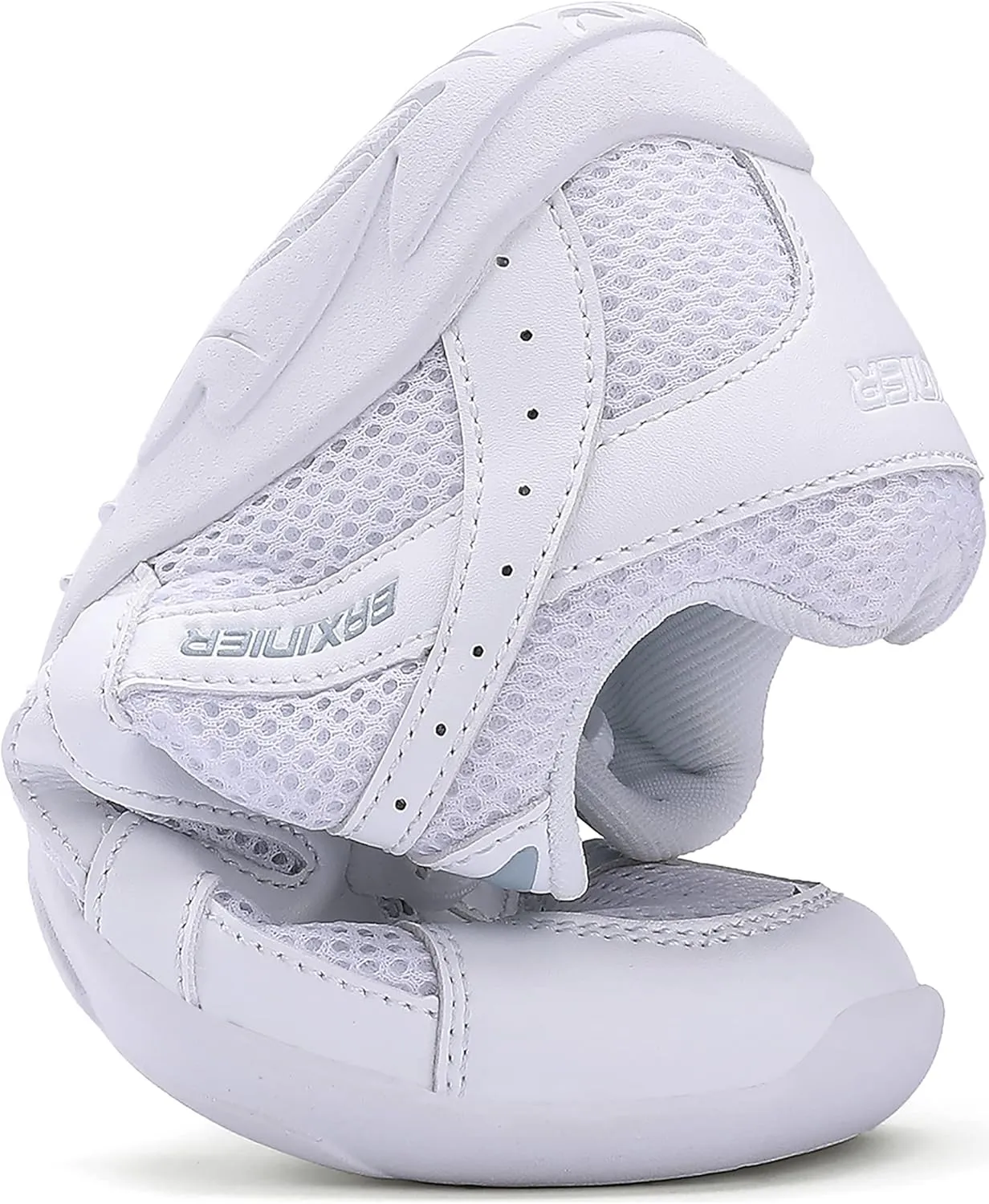BAXINIER Youth Girls White Cheerleading Dancing Shoes Athletic Training Tennis Walking Breathable Competition Cheer Sneakers