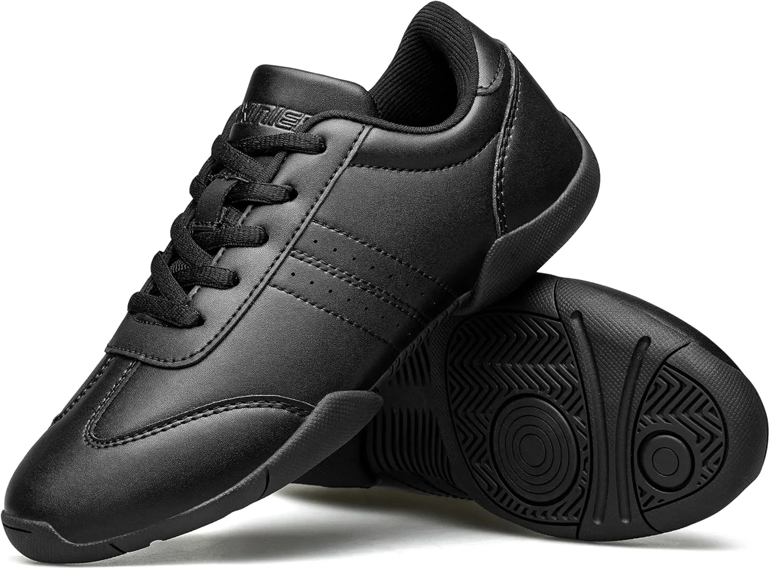 BAXINIER Youth Girls White Cheerleading Dancing Shoes Athletic Training Tennis Walking Breathable Competition Cheer Sneakers