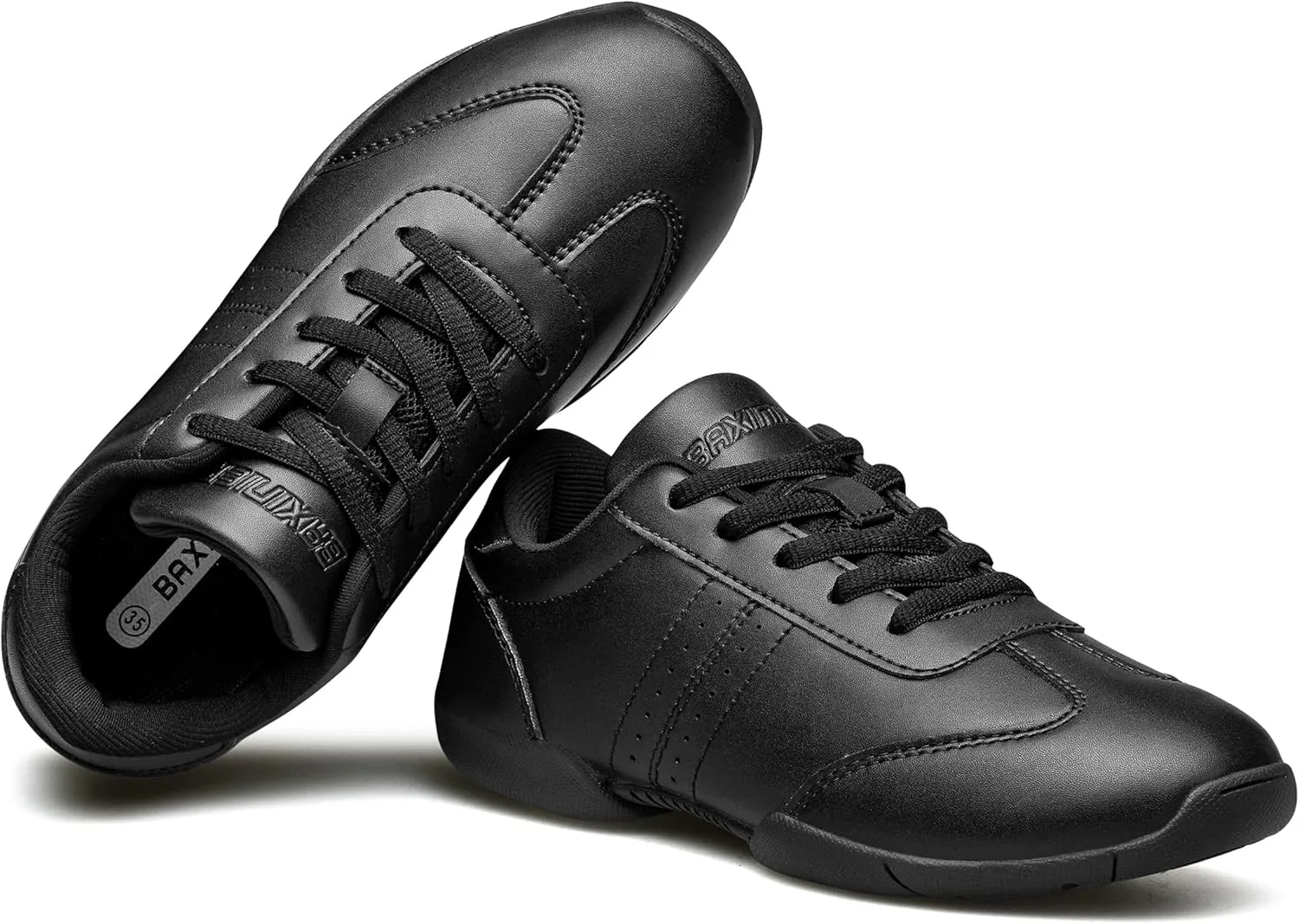 BAXINIER Youth Girls White Cheerleading Dancing Shoes Athletic Training Tennis Walking Breathable Competition Cheer Sneakers