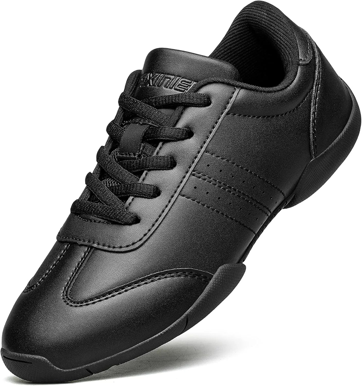 BAXINIER Youth Girls White Cheerleading Dancing Shoes Athletic Training Tennis Walking Breathable Competition Cheer Sneakers