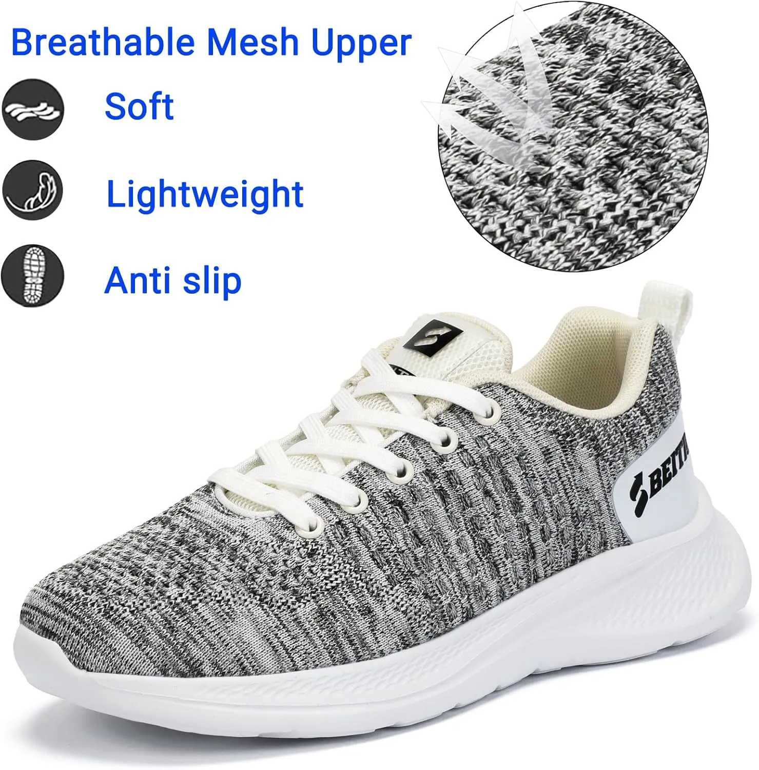 Beita Womens Running Shoes Non Slip Walking Sneakers Breathable Sports Shoes for Gym Travel Work
