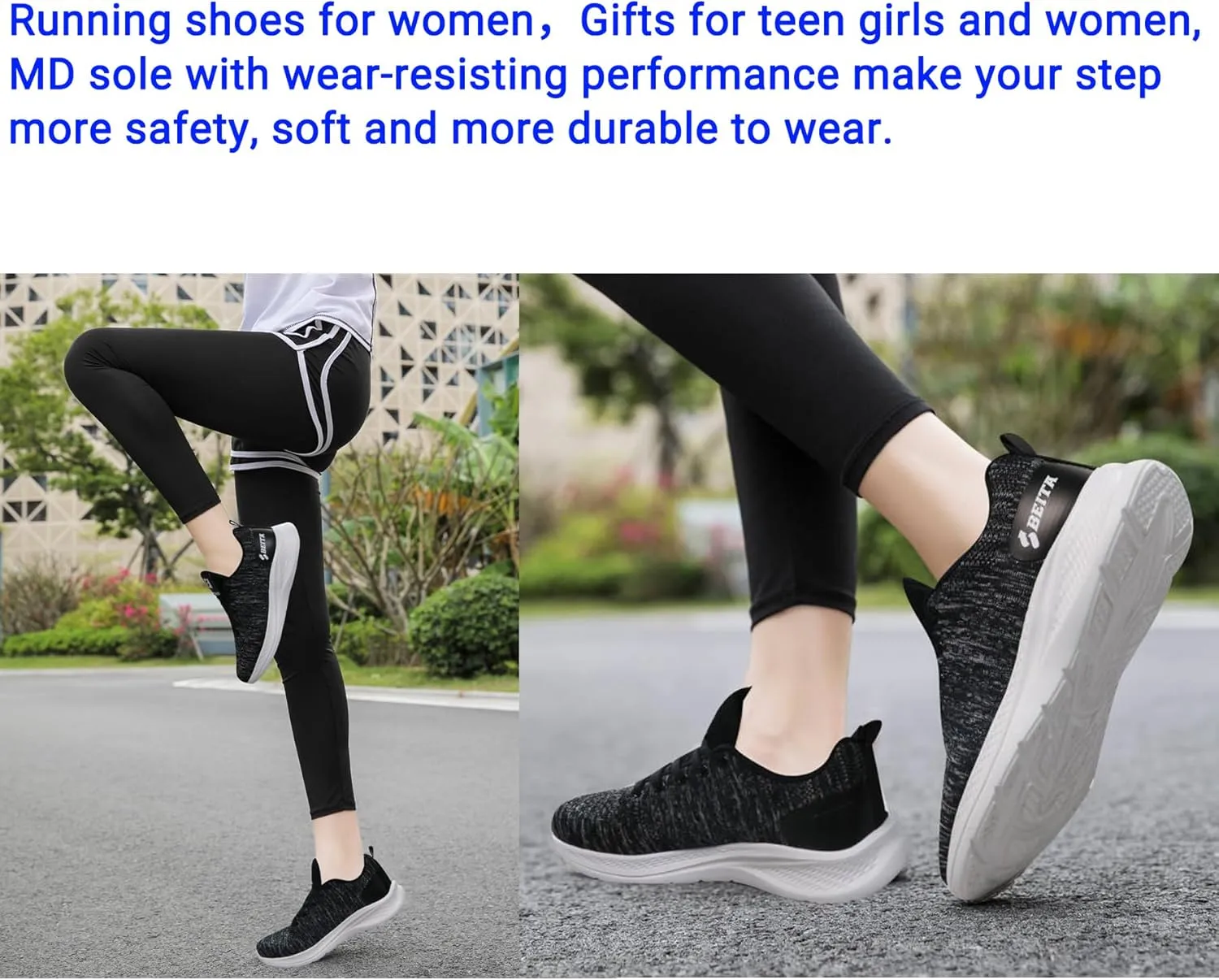 Beita Womens Running Shoes Non Slip Walking Sneakers Breathable Sports Shoes for Gym Travel Work