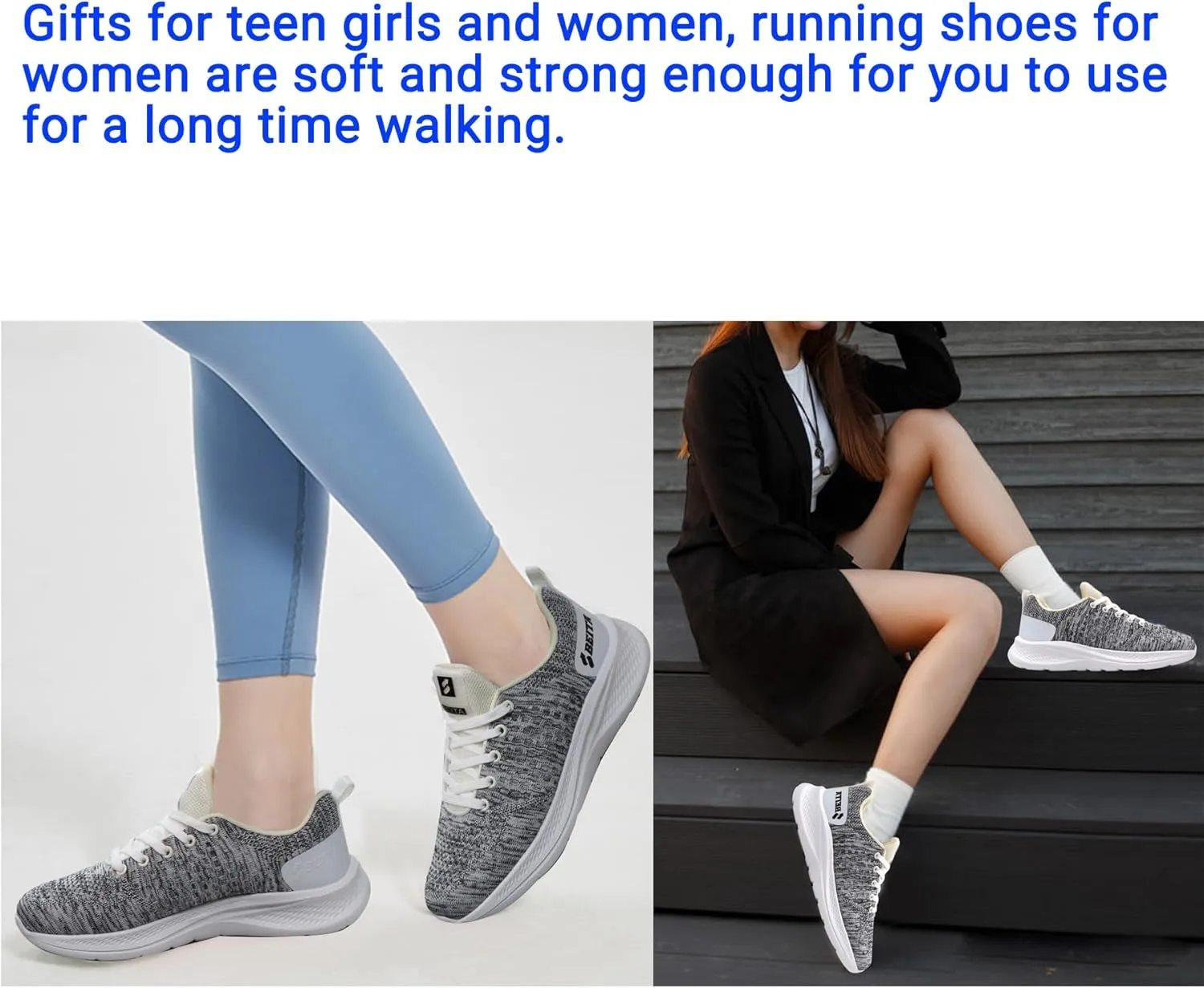 Beita Womens Running Shoes Non Slip Walking Sneakers Breathable Sports Shoes for Gym Travel Work