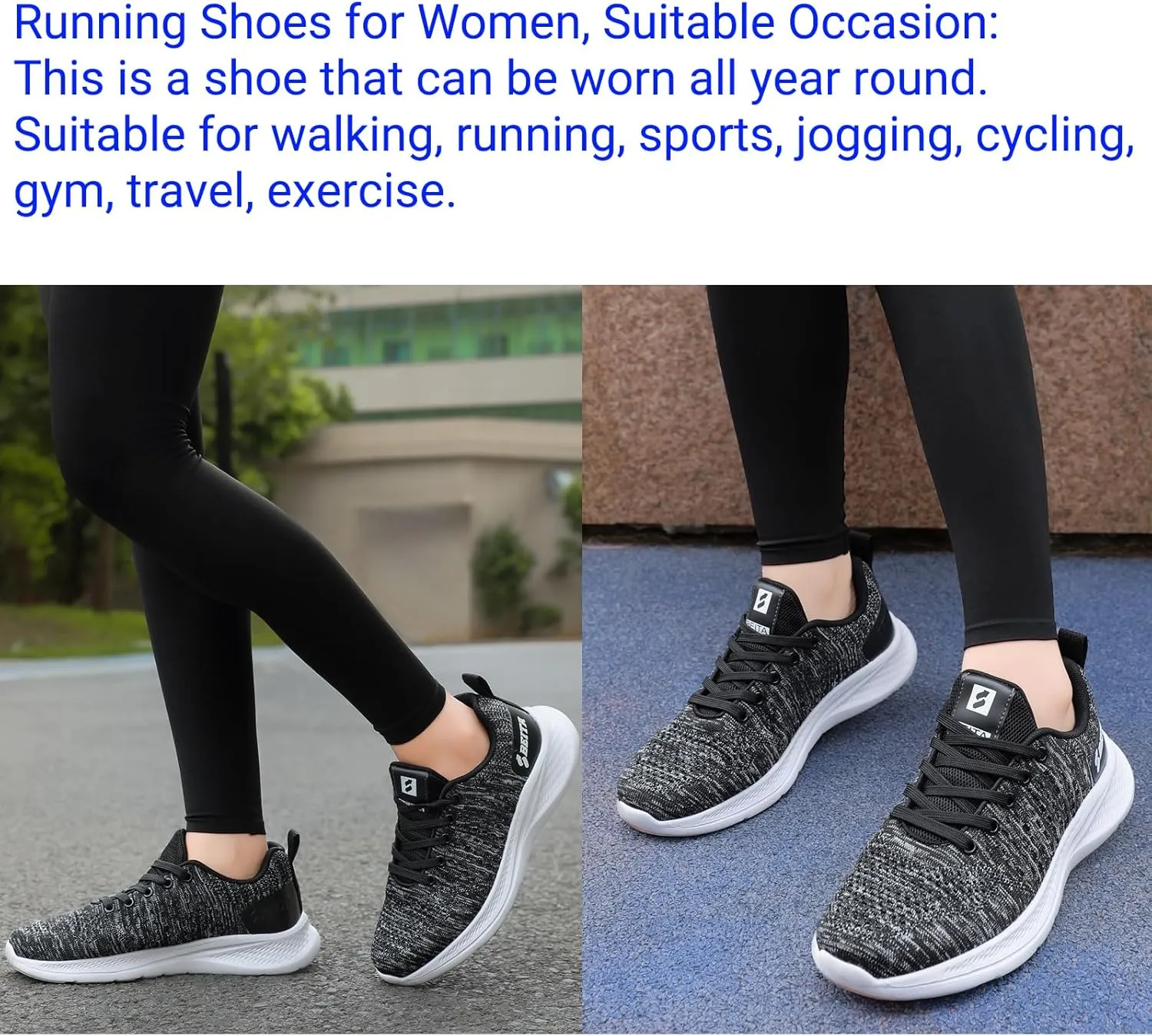 Beita Womens Running Shoes Non Slip Walking Sneakers Breathable Sports Shoes for Gym Travel Work