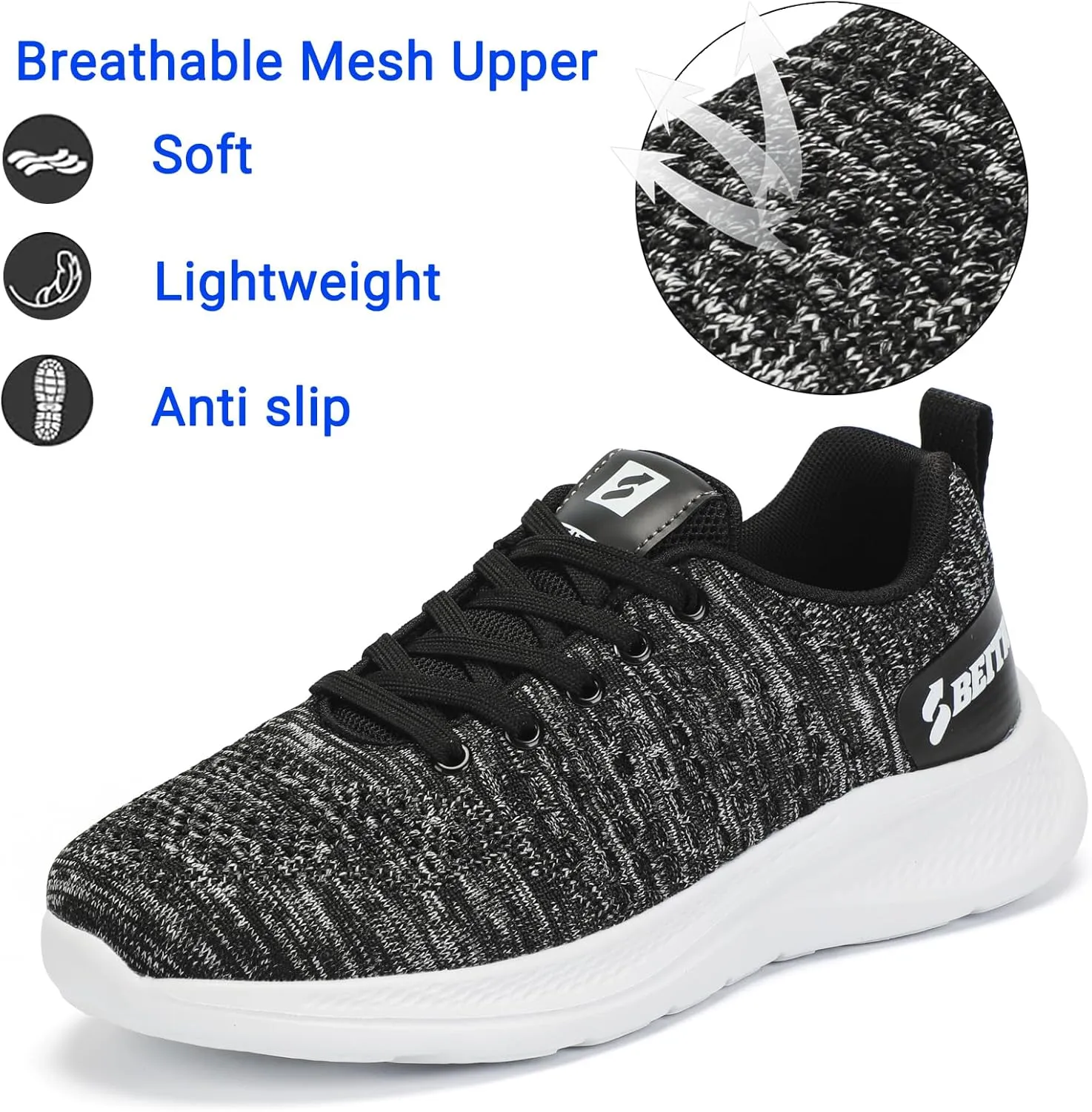 Beita Womens Running Shoes Non Slip Walking Sneakers Breathable Sports Shoes for Gym Travel Work