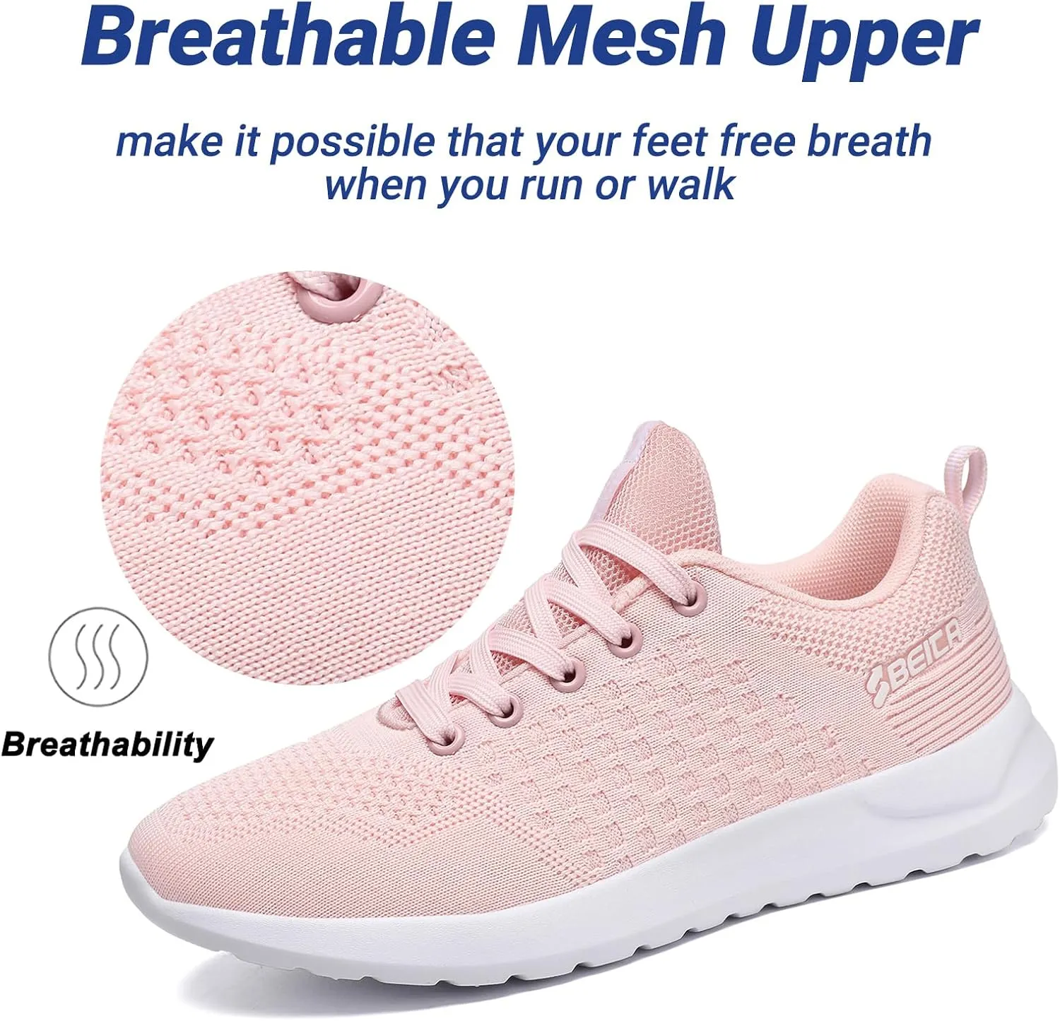 Beita Womens Running Shoes Non Slip Walking Sneakers Breathable Sports Shoes for Gym Travel Work