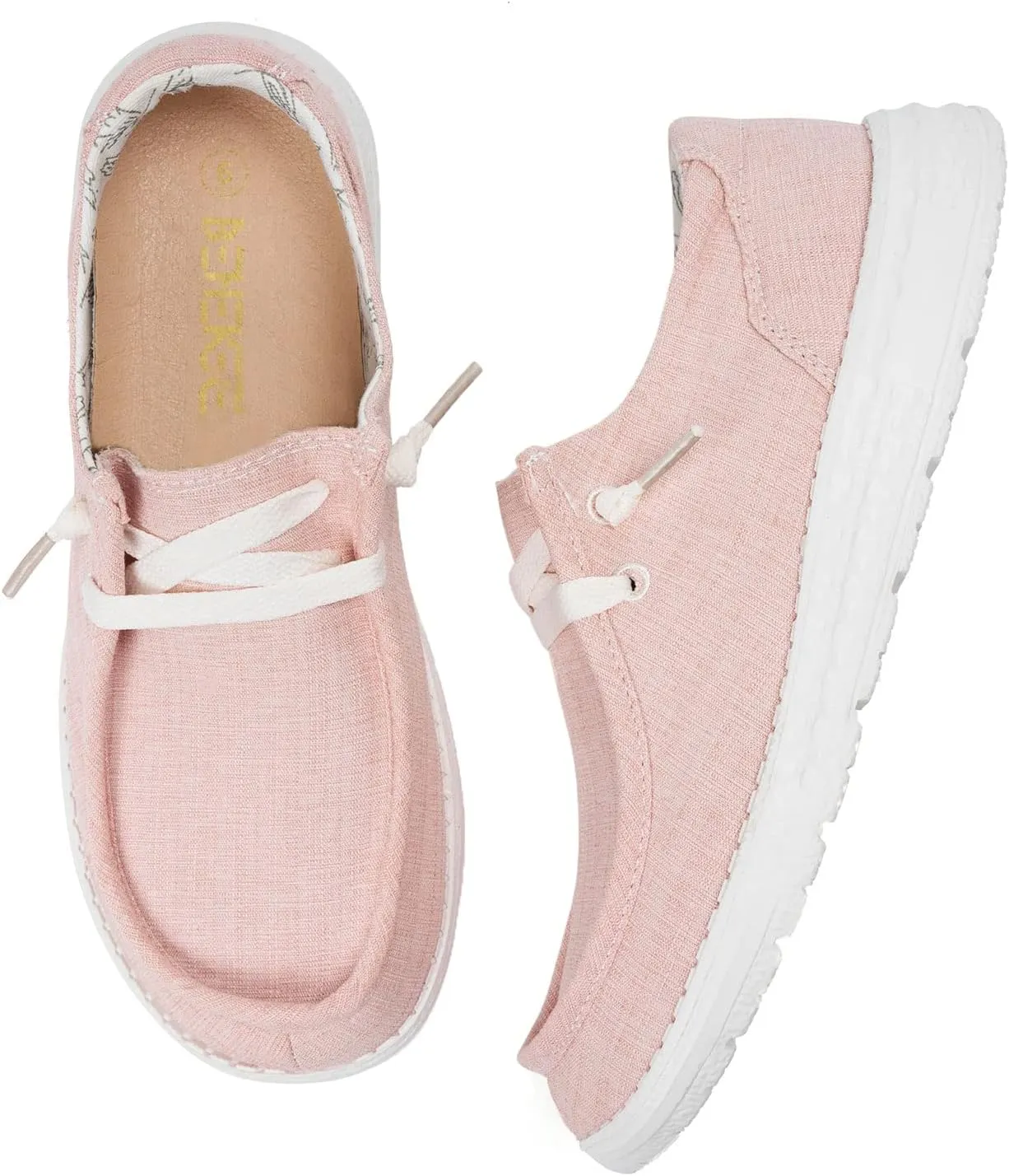 BENEKER Women's Loafers Slip On Low Top Sneakers Casual Boat Shoes Comfortable Walking Flats Breathable Canvas Shoes