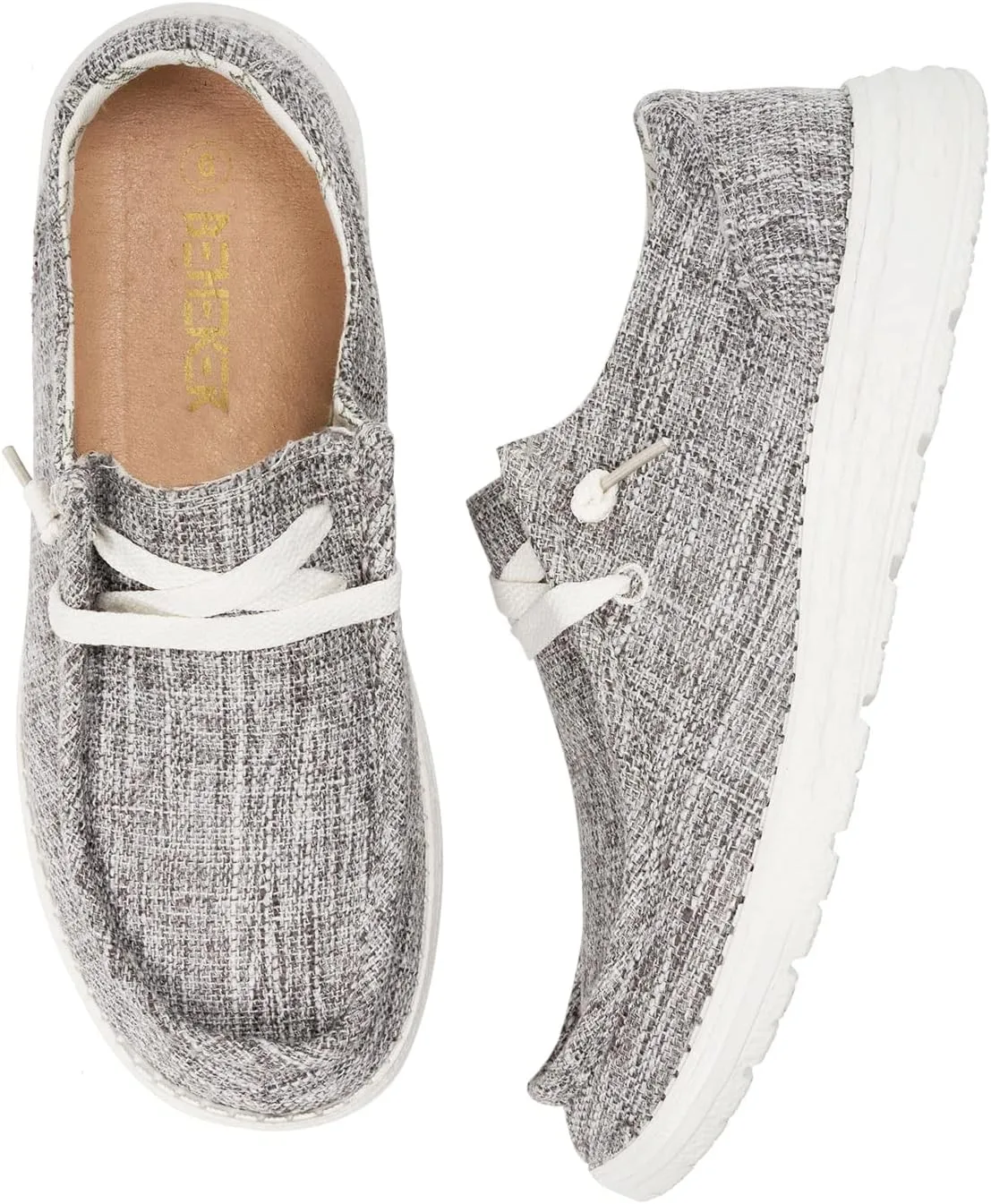 BENEKER Women's Loafers Slip On Low Top Sneakers Casual Boat Shoes Comfortable Walking Flats Breathable Canvas Shoes