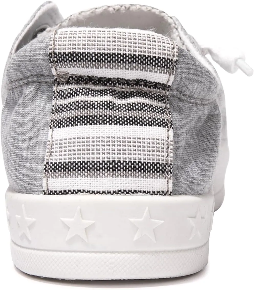 BENEKER Women's Platform Canvas Sneakers Low Top Fashion Sneakers Classic Slip-On Comfort Walking Shoes