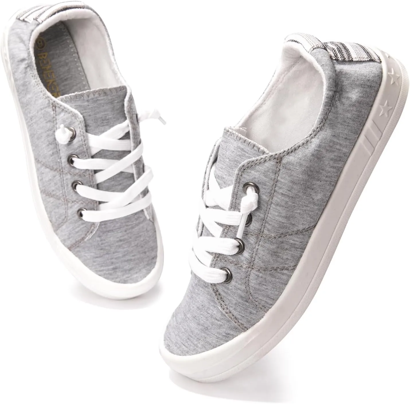 BENEKER Women's Platform Canvas Sneakers Low Top Fashion Sneakers Classic Slip-On Comfort Walking Shoes