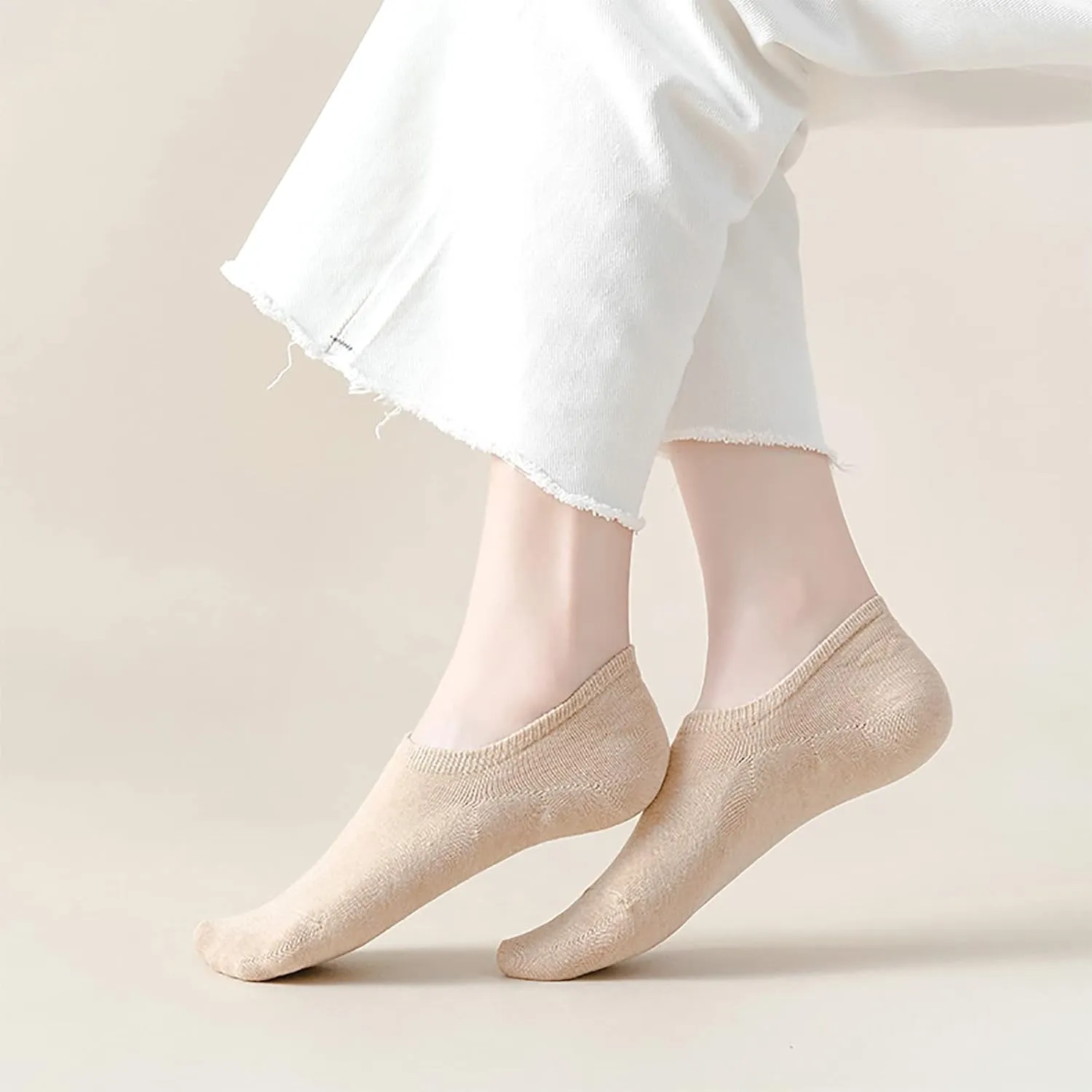 BERING No Show Socks Womens 6 Pairs Low Cut Ankle Footies for Flats Sneaker Slip On Loafer