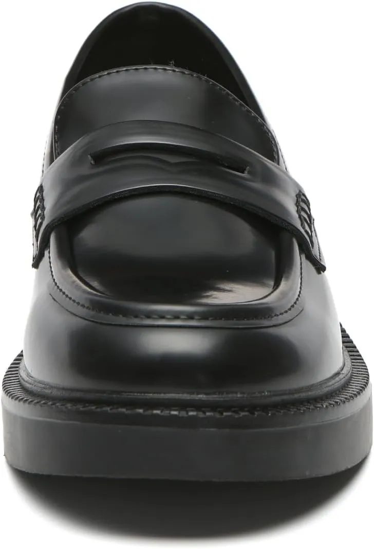 Bernal Loafers for Women Chunky Platform Penny Loafers Fashion Slip On School Shoes Work Shoes with Buckle